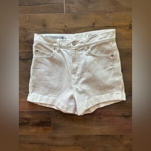 Gap 1969 White High Rise Denim Shorts 26 Cuffed Summer Coastal Preppy